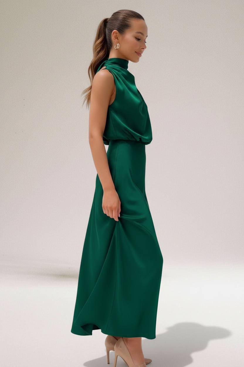Elegant Kjole | Asymmetrisk draperet halsudskæring | Året rundt