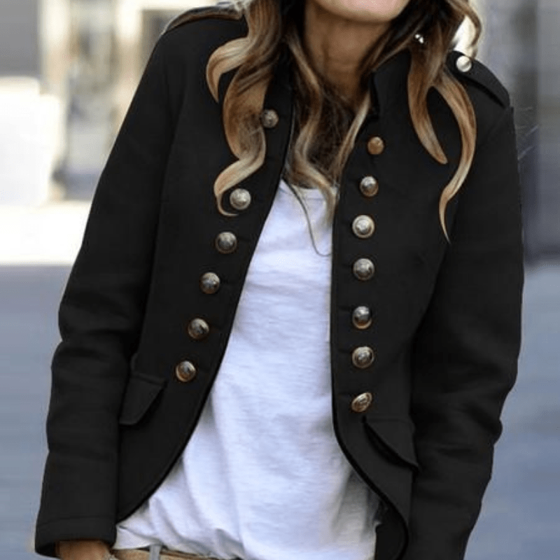 Militær Jakke - Casual Stil med Knapper