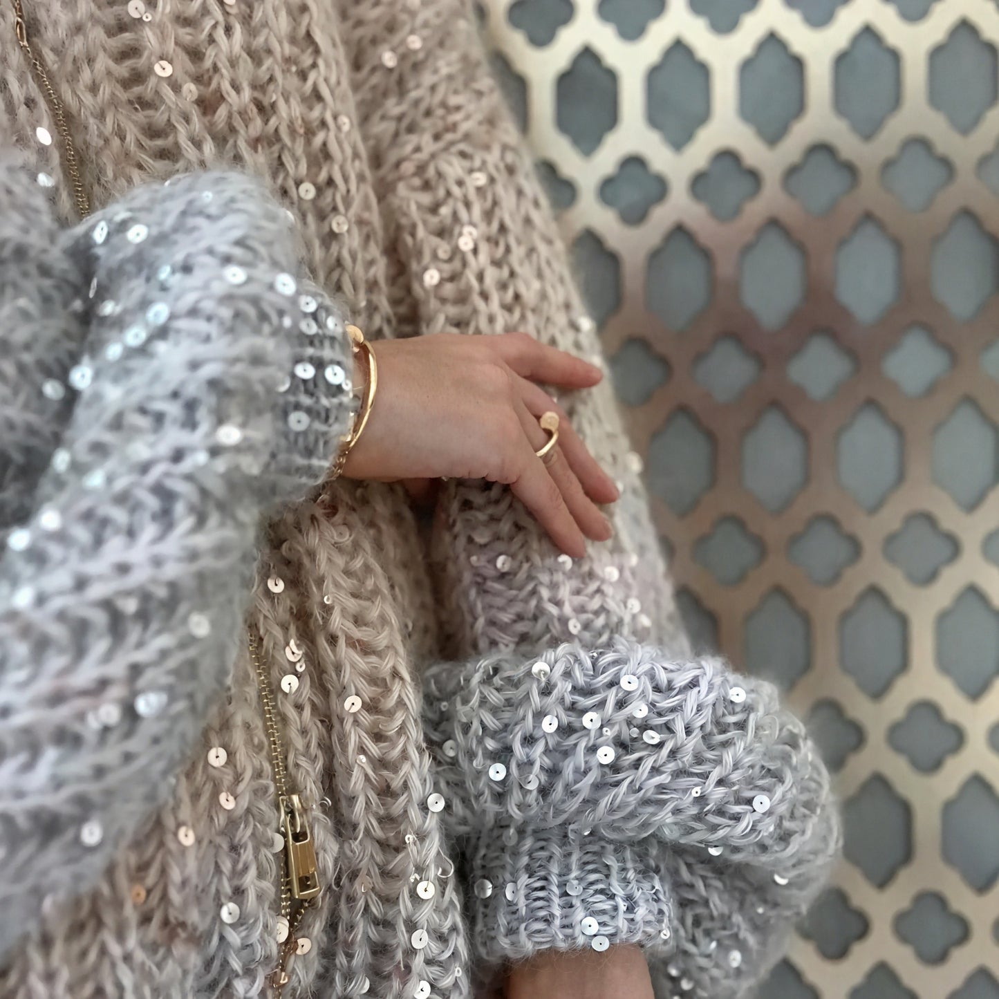 Kjole med Cardigan - Lang Silhuet, Chunky Strik