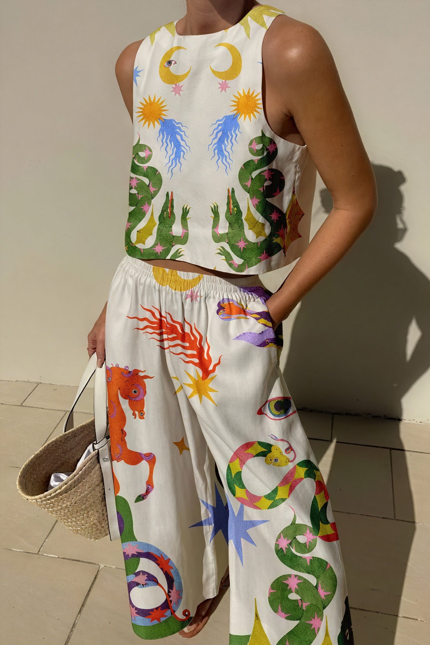 Cropped Top med Himmelprint - Boheme