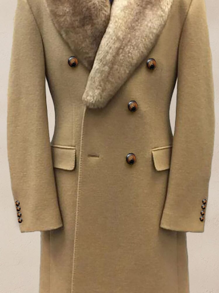 Stylish Double-Breasted Tweed Coat Coat coofandy