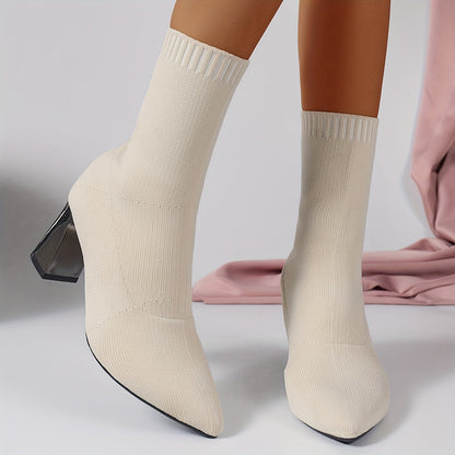 Moderne Strik Ankelstøvler med Hæl