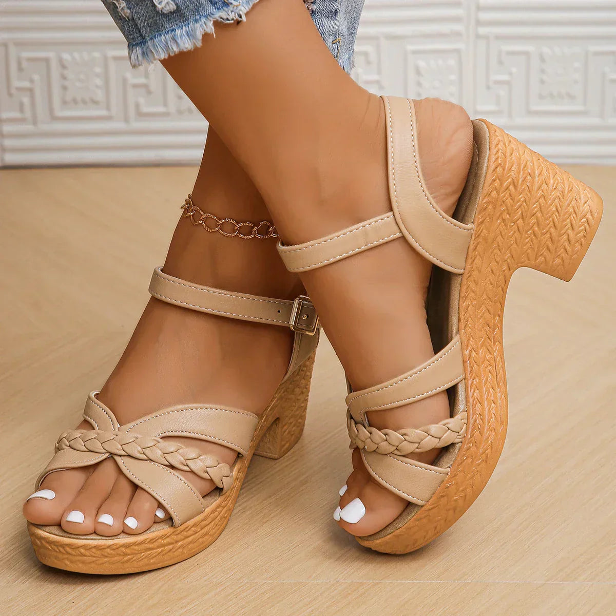 Boheme Sandaler - Flettet Rem & Platform