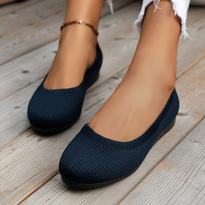 Slip-On Ballerinaer med Strik og Komfort