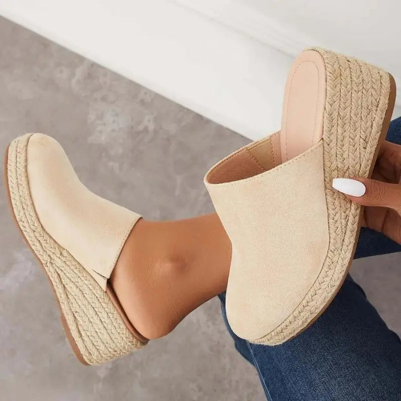 Dame Ruskindssko Kilehæl – Espadrille, Slip-on Design, Norideen-83367-09ffe51c-1795-4c33-8e5d-de594554b2df