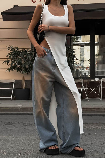 Moderne Top - Asymmetrisk Kant & Slids