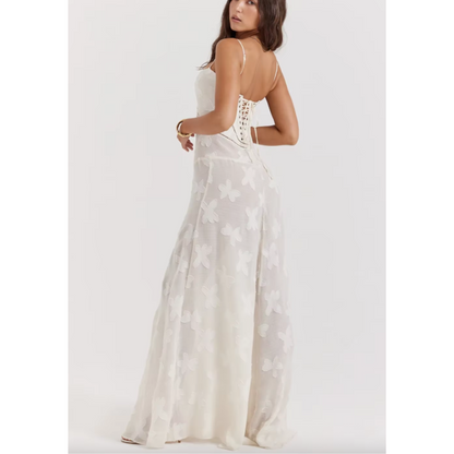 A-linje Gulvlang Kjole med Stropper