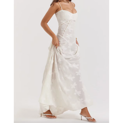 A-linje Gulvlang Kjole med Stropper