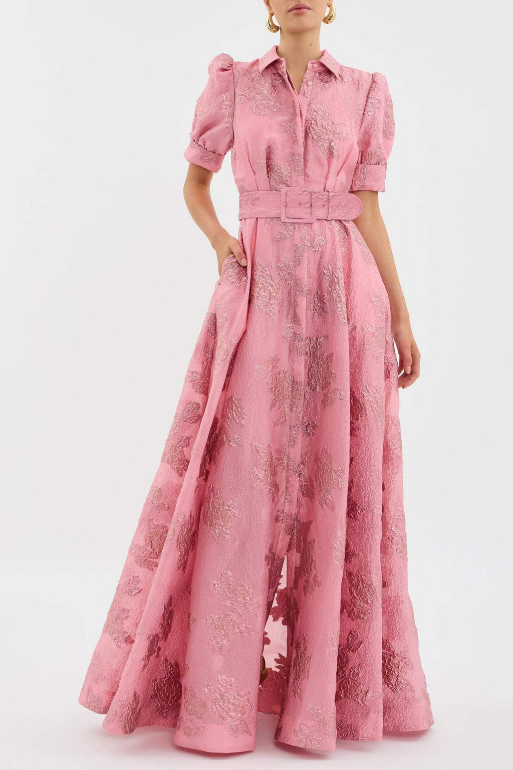 Penny | Elegant Floral Maxi Dress with Belt - Image 1