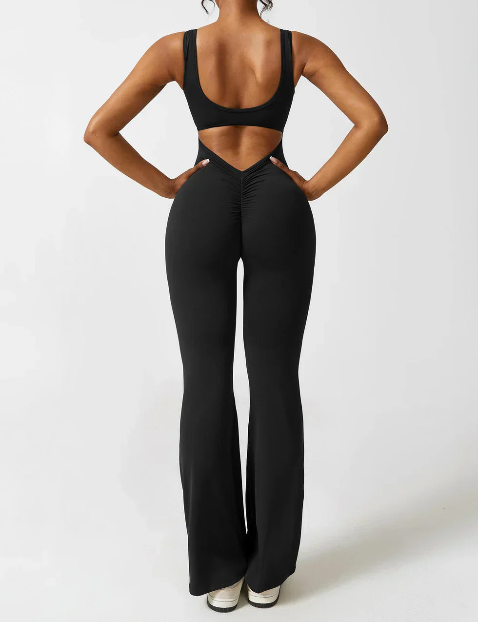 Kvinde Jumpsuit – Ærmeløs, Åben Ryg, Vide Ben, Strækstof, Formtilpasset Pasform-83507-13a4a0e4-a58e-4d4c-a4f4-3642e99cc614