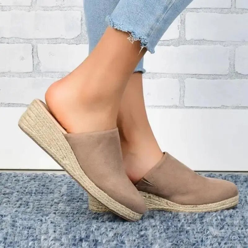 Dame Ruskindssko Kilehæl – Espadrille, Slip-on Design, Norideen-83367-14e51aaf-9de6-4846-9634-0d149020e7ea