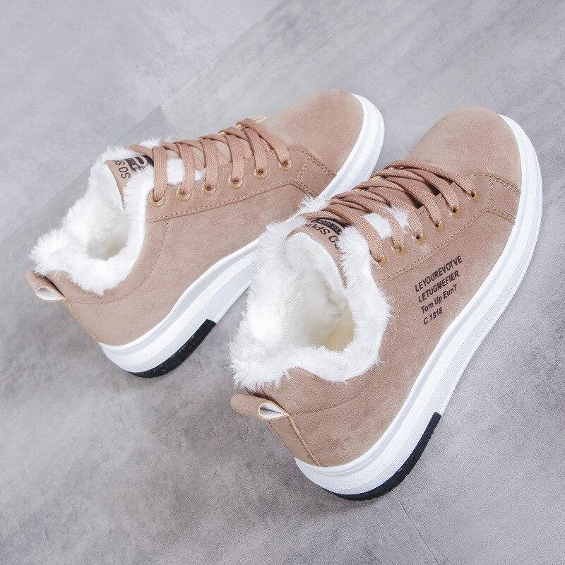Sneakers med Faux Fur og Tyk Sål