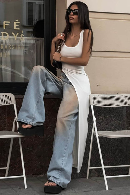 Moderne Top - Asymmetrisk Kant & Slids