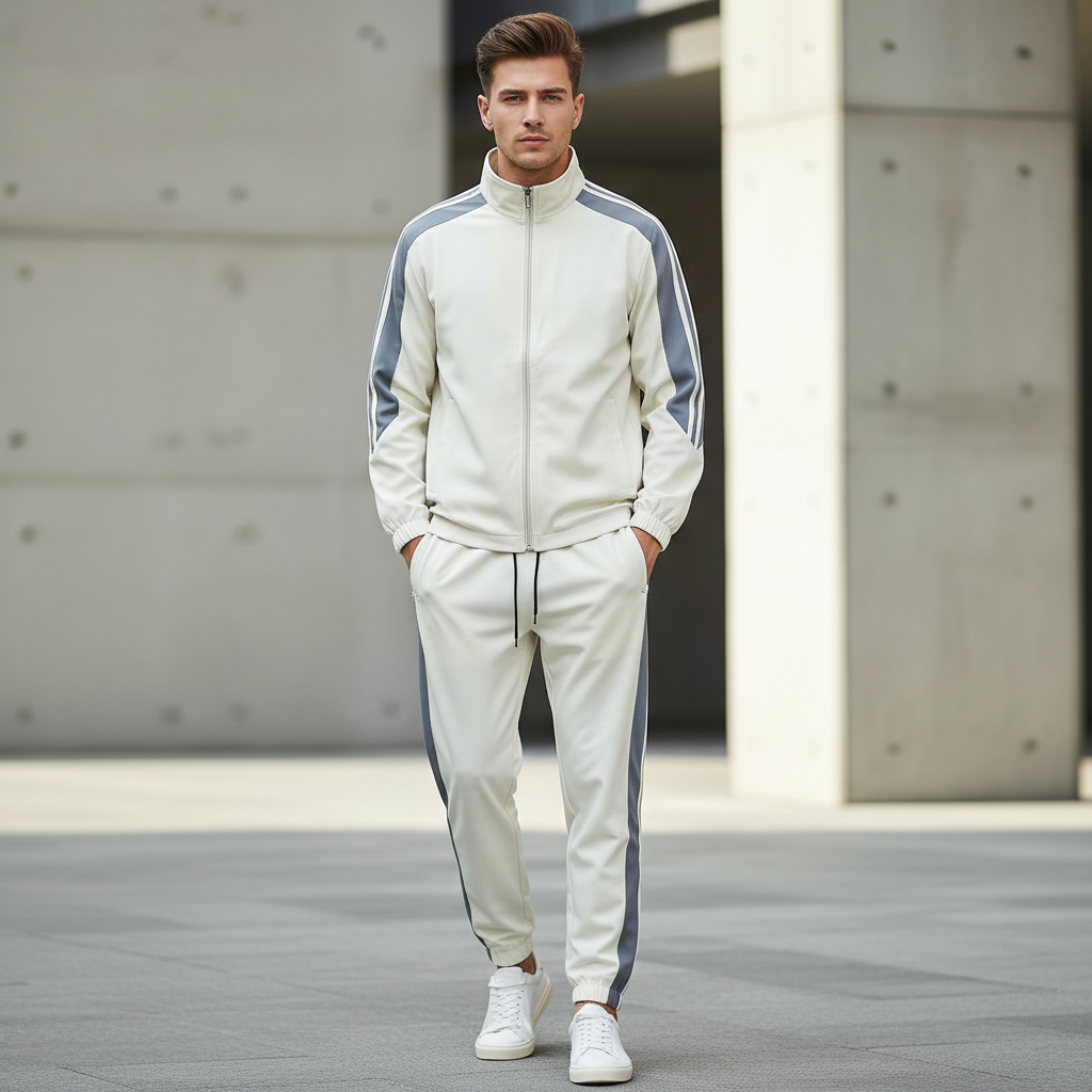 Essential træningsdragt med kontraststriber