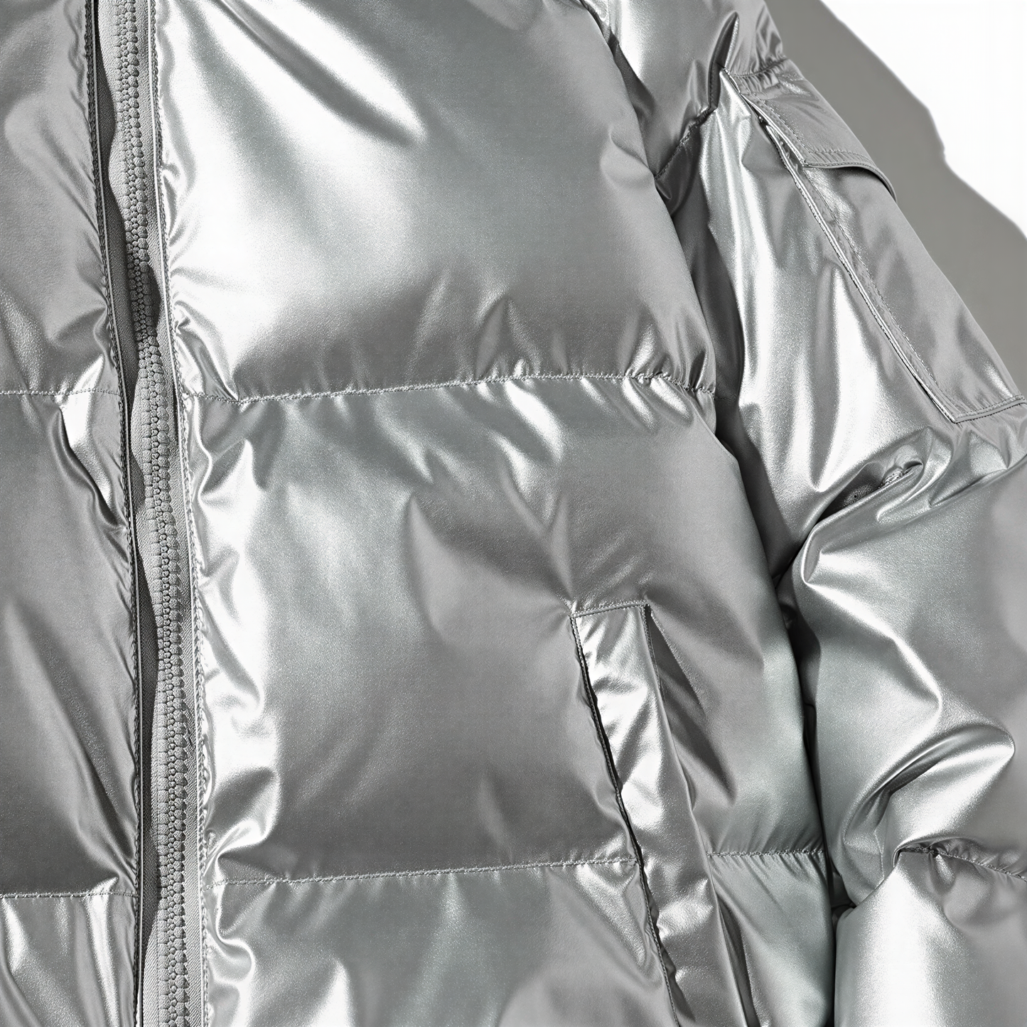 Jasmine Elegant højglans pufferjakke