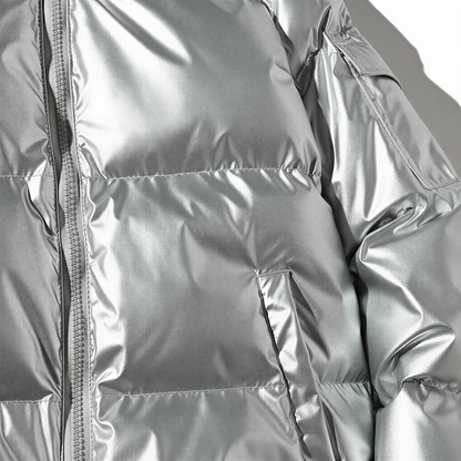 Jasmine Elegant højglans pufferjakke