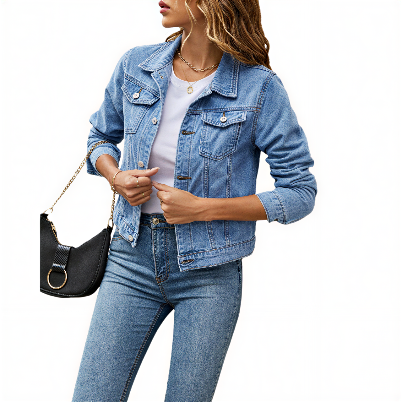 Klassisk Denimjakke | Cropped Pasform | Helårsbrug