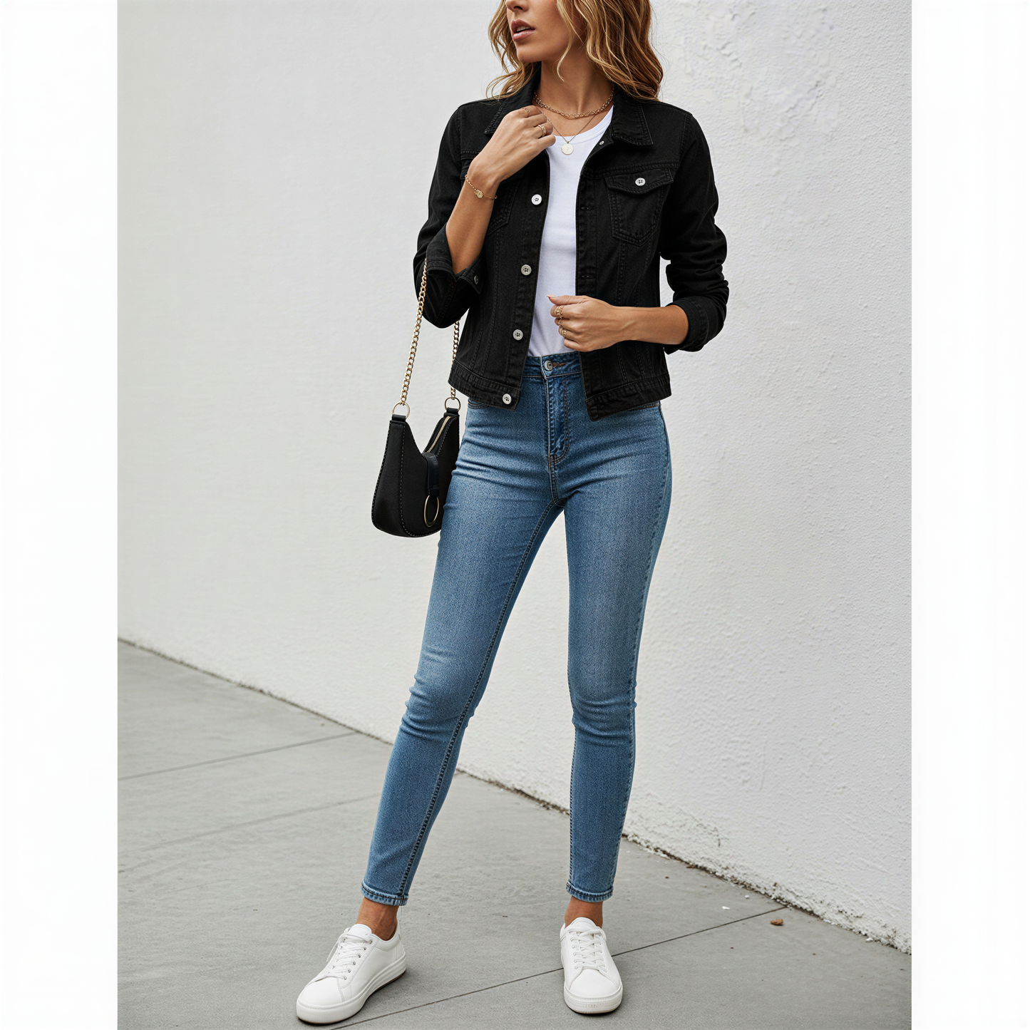 Klassisk Denimjakke | Cropped Pasform | Helårsbrug