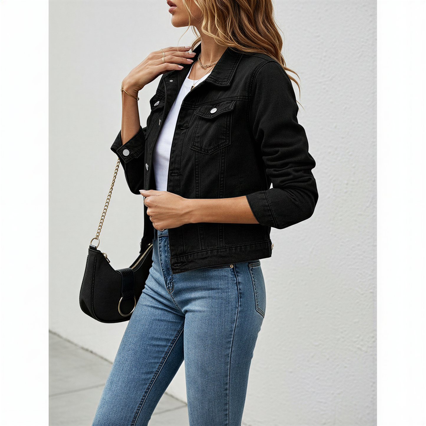 Klassisk Denimjakke | Cropped Pasform | Helårsbrug