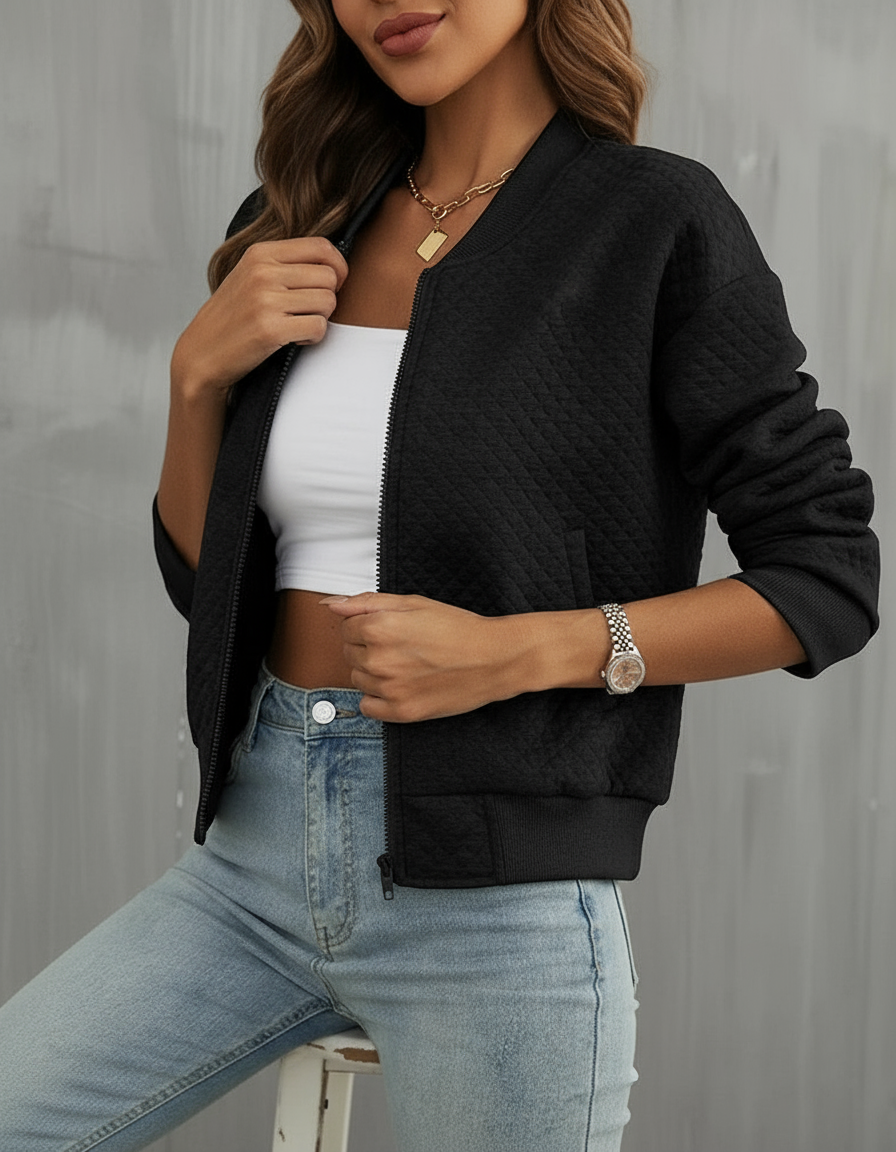 Quiltet Bomberjakke | Elegant Design | Dame