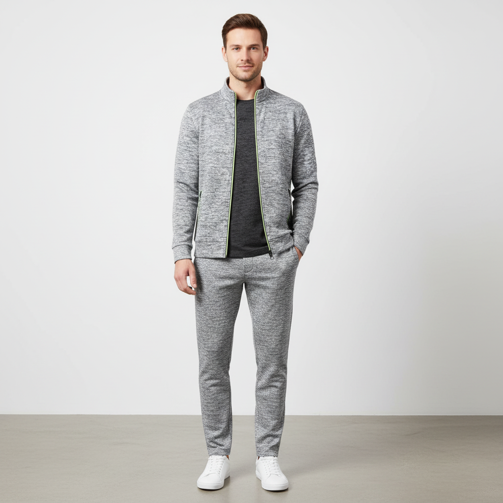 James Strikket Jakke | Kontrast Lynlås | Casual Sport