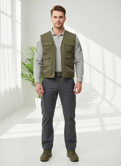 Praktisk Outdoor Vest | Mange Lommer | Helårsbrug