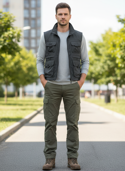 Praktisk Outdoor Vest | Mange Lommer | Helårsbrug