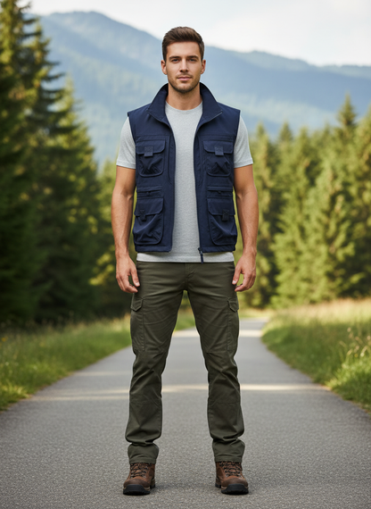 Praktisk Outdoor Vest | Mange Lommer | Helårsbrug