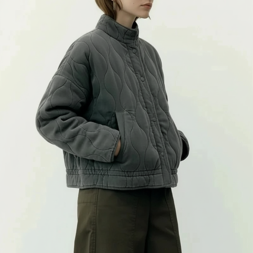 Afslappet Vatteret Jakke | Bølgemønster | Hverdag