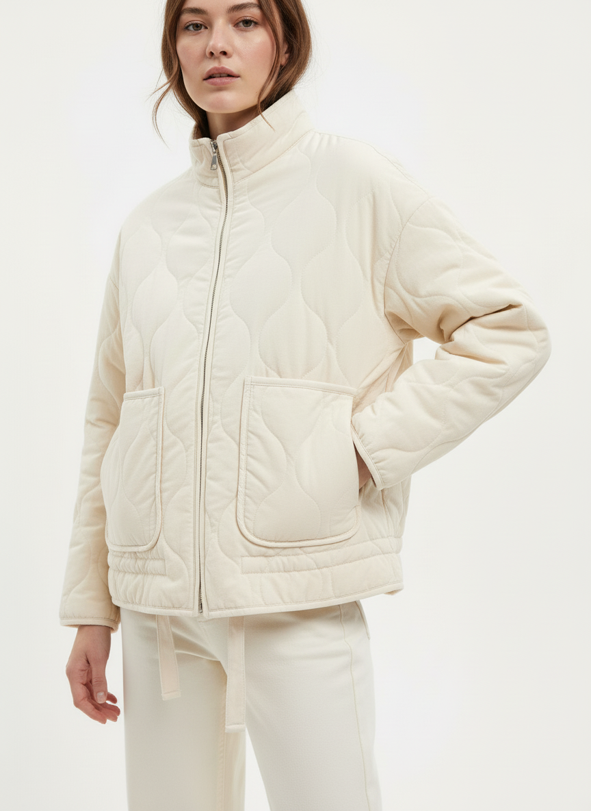 Afslappet Vatteret Jakke | Bølgemønster | Hverdag