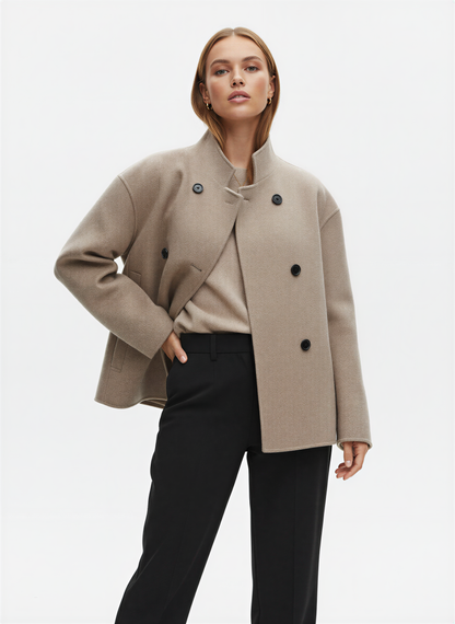 Chic Overgangssæt | Tekstureret Jakke & Nederdel | Casual Stil