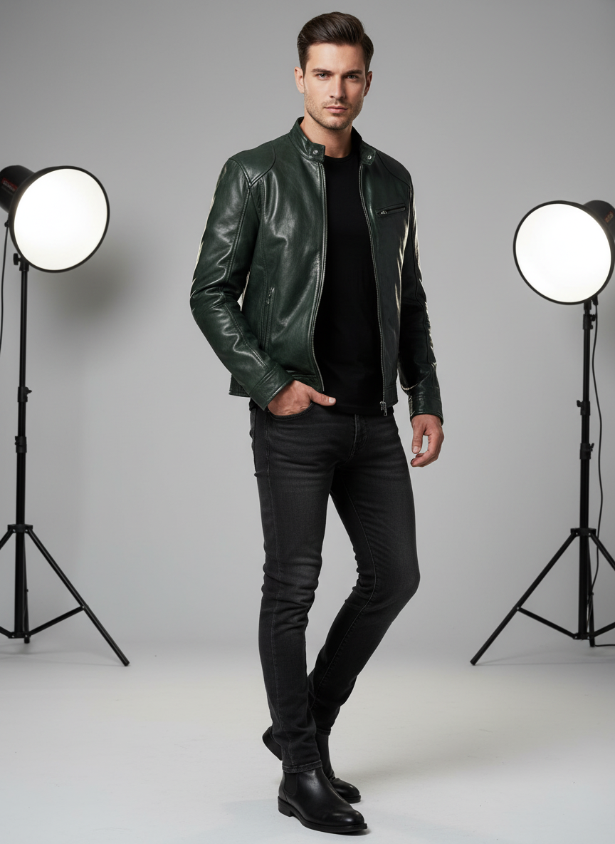 Moderne Kunstlæder Jakke | Lynlås & Lommer | Helårsbeklædning