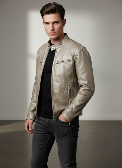 Moderne Kunstlæder Jakke | Lynlås & Lommer | Helårsbeklædning