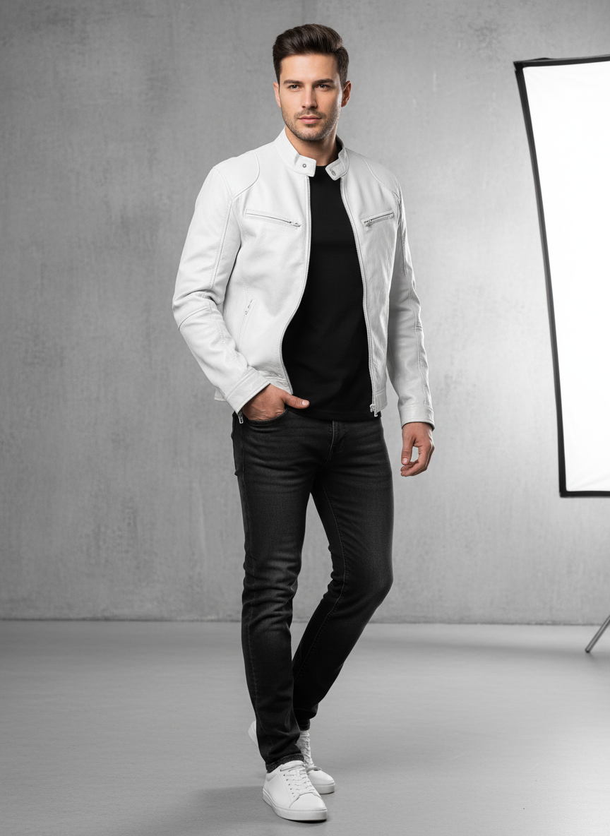 Moderne Kunstlæder Jakke | Lynlås & Lommer | Helårsbeklædning