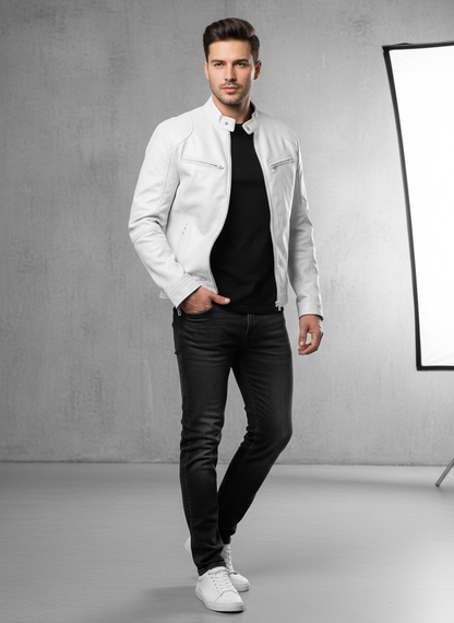 Moderne Kunstlæder Jakke | Lynlås & Lommer | Helårsbeklædning