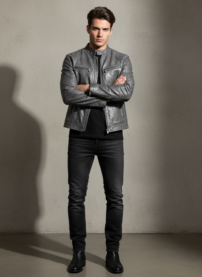 Moderne Kunstlæder Jakke | Lynlås & Lommer | Helårsbeklædning