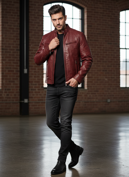 Moderne Kunstlæder Jakke | Lynlås & Lommer | Helårsbeklædning