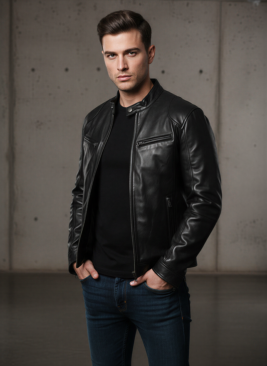 Moderne Kunstlæder Jakke | Lynlås & Lommer | Helårsbeklædning