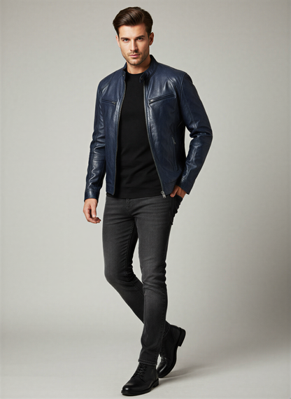 Moderne Kunstlæder Jakke | Lynlås & Lommer | Helårsbeklædning