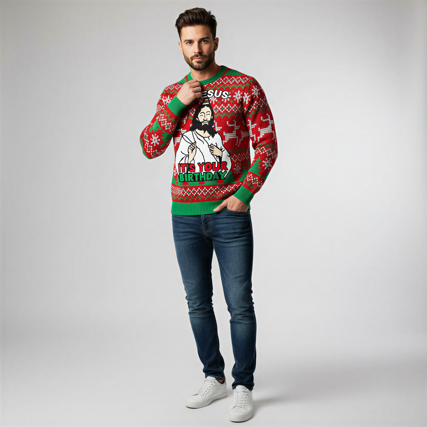 Sjov Jule Sweatshirt | Humoristisk Juleprint | Afslappet Julepåklædning