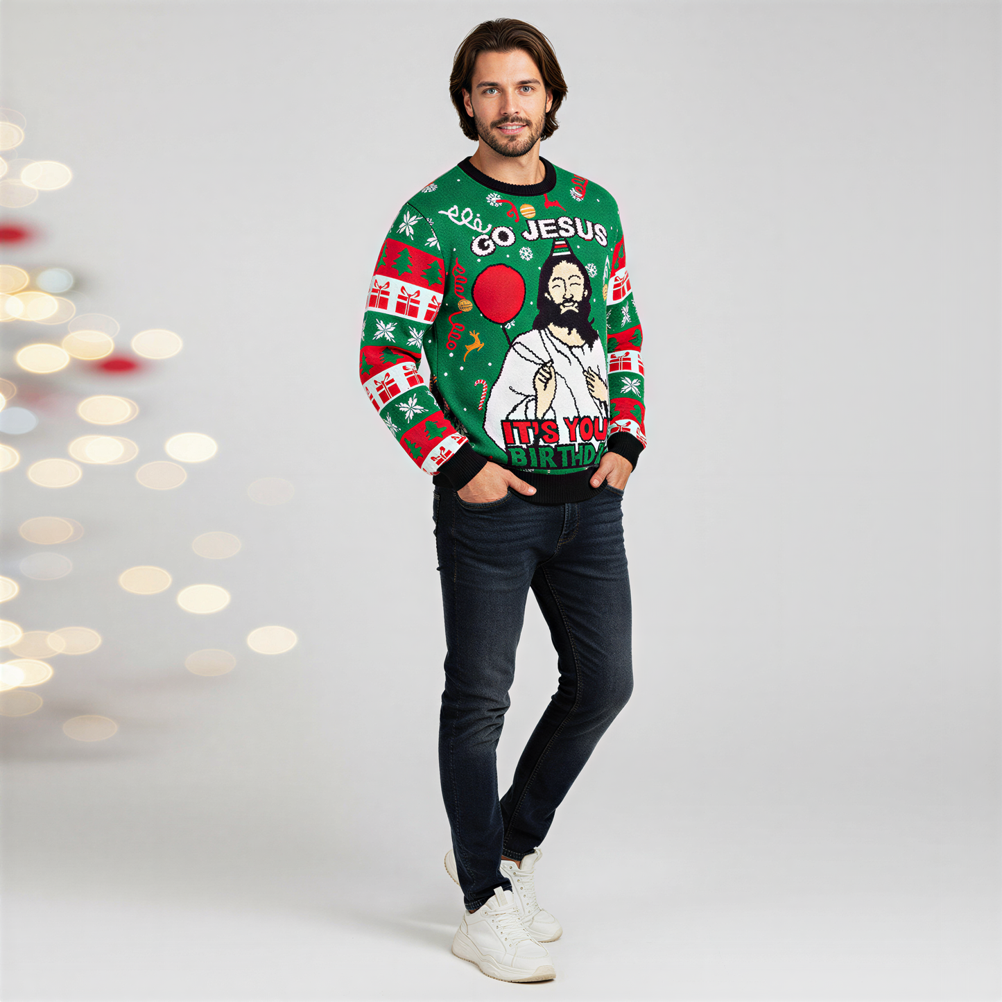 Sjov Jule Sweatshirt | Humoristisk Juleprint | Afslappet Julepåklædning