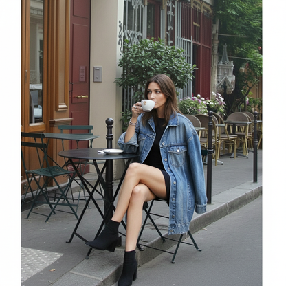 Afslappet Denimjakke | Frayed Hem | Helårsbrug