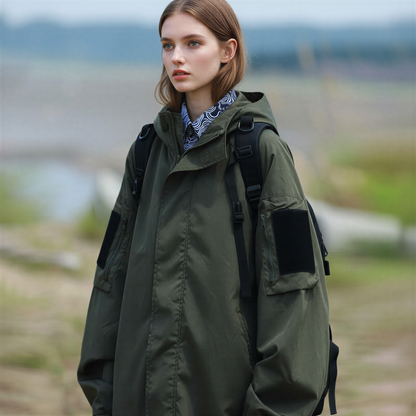 Utility Jakke med Hætte | Afslappet Pasform | Vinter