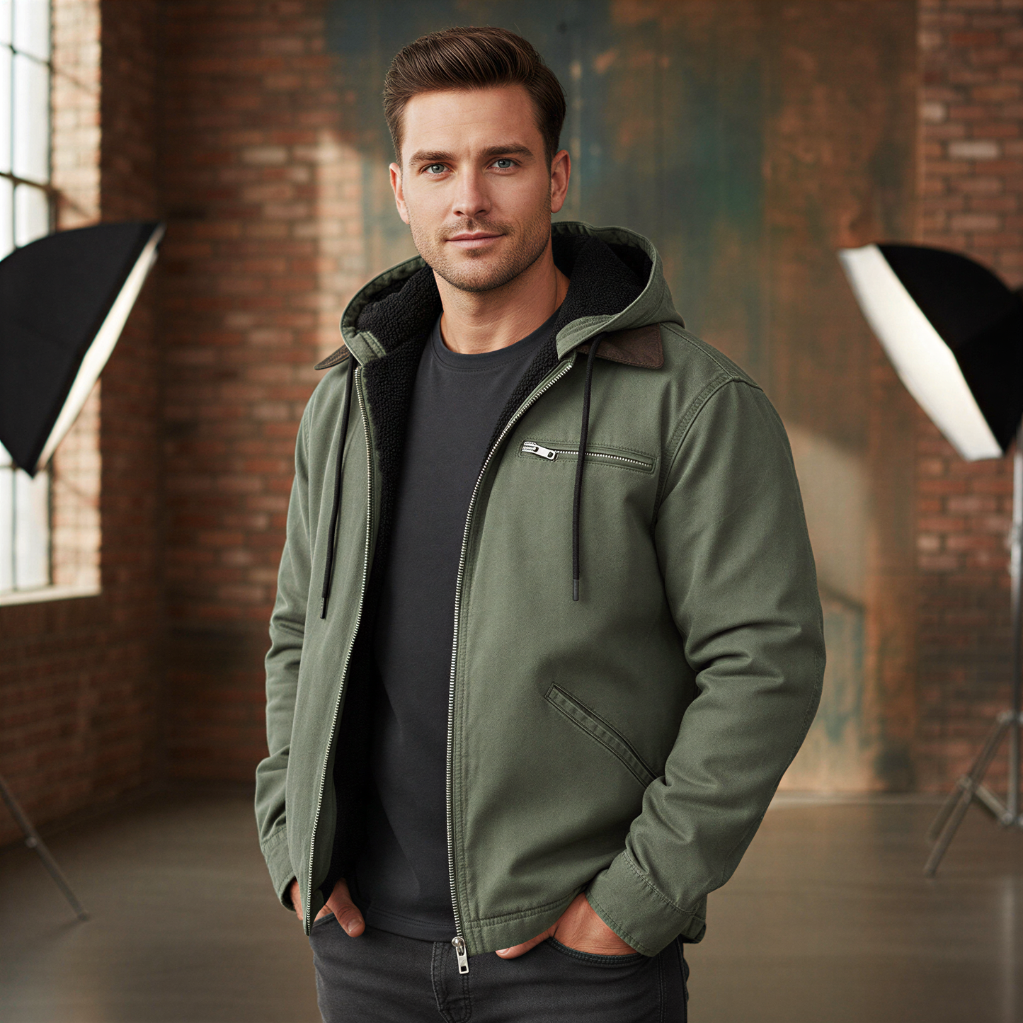 Utility Hættejakke | Robust Lærredsdesign | Vinterklar