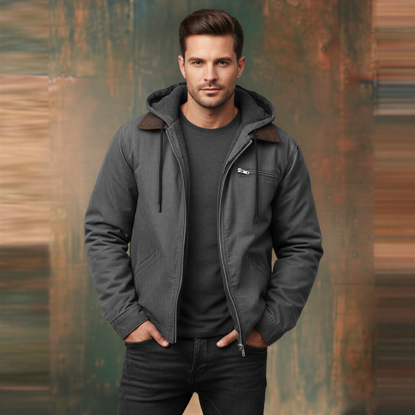 Utility Hættejakke | Robust Lærredsdesign | Vinterklar