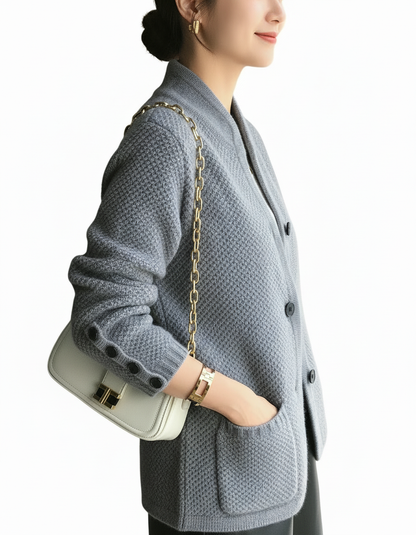 Tidløs Strikket Cardigan | Knaplukning | Hverdag & Fest