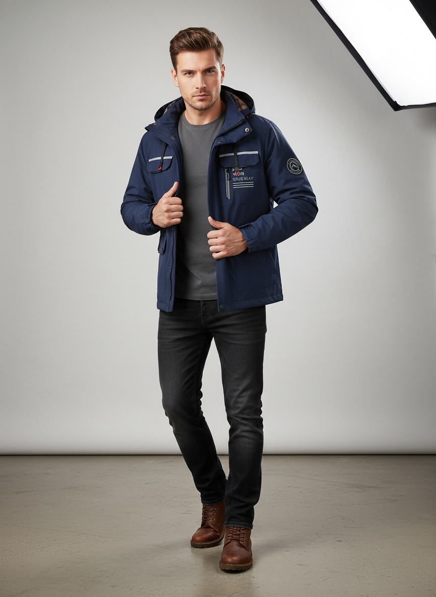 Funktionel Outdoorjakke | Mange Lommer | Helårsbrug