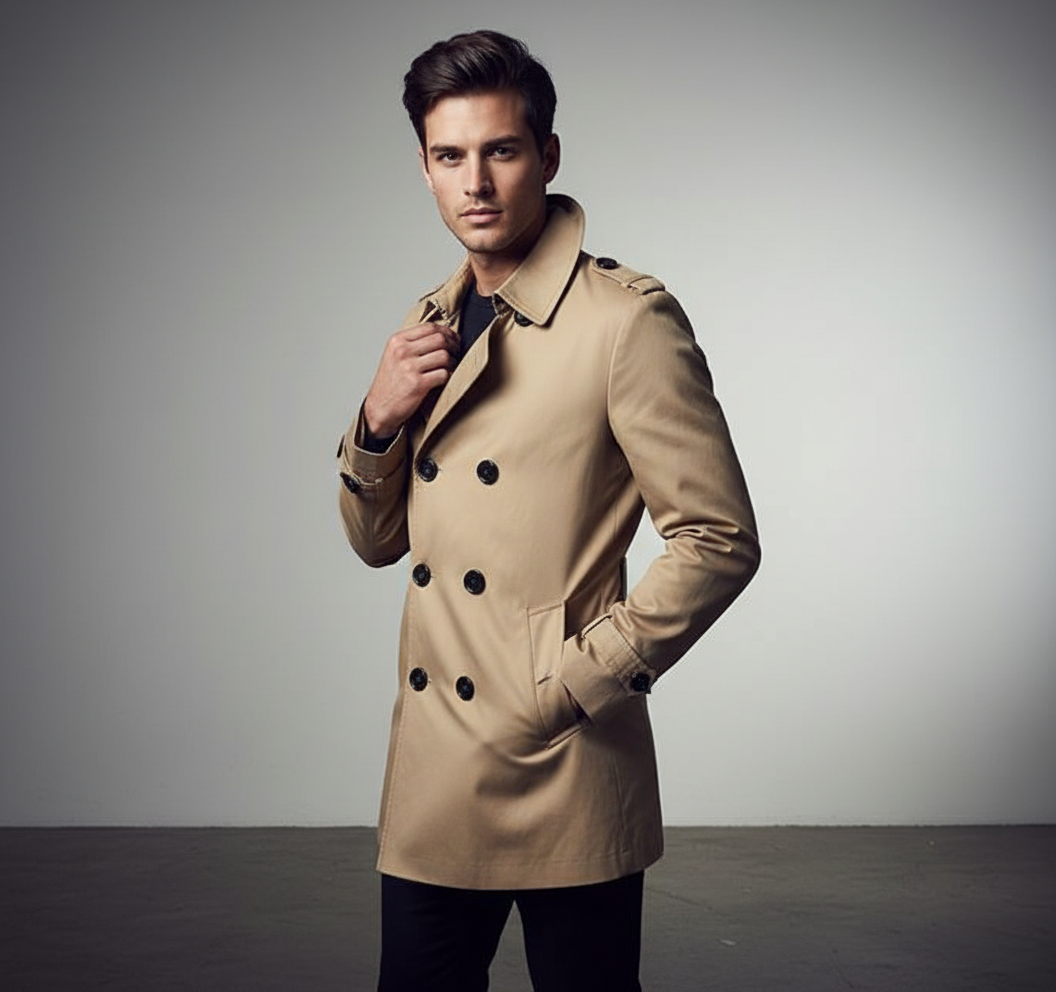 Klassisk Dobbeltspent Trenchcoat | Bomuldsblanding | Efterår