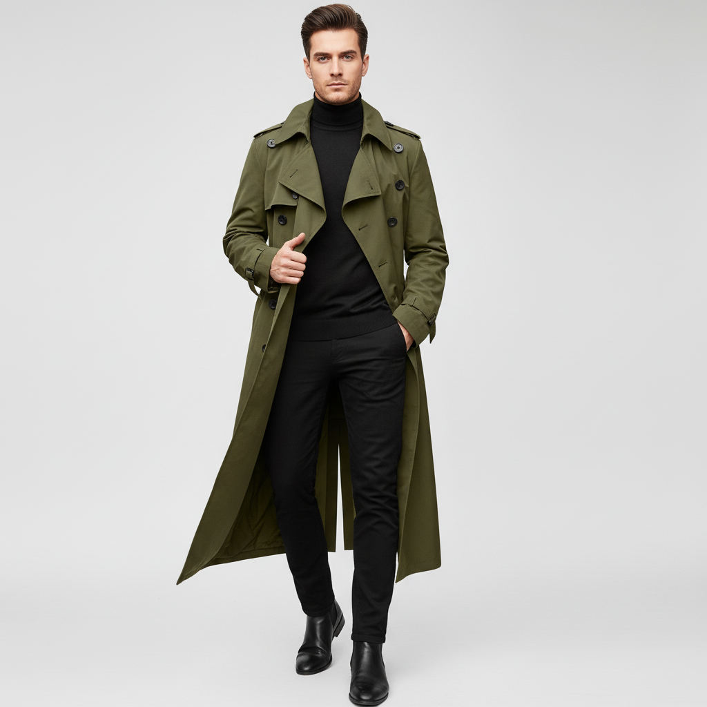 Klassisk Trenchcoat | Bindebånd i Taljen | Helårsjakke