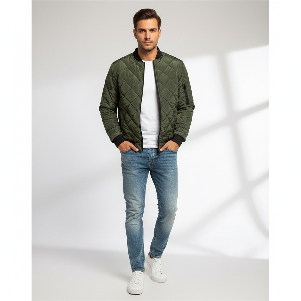 Karl Bomberjakke | Diamantquiltet | Casual Streetwear